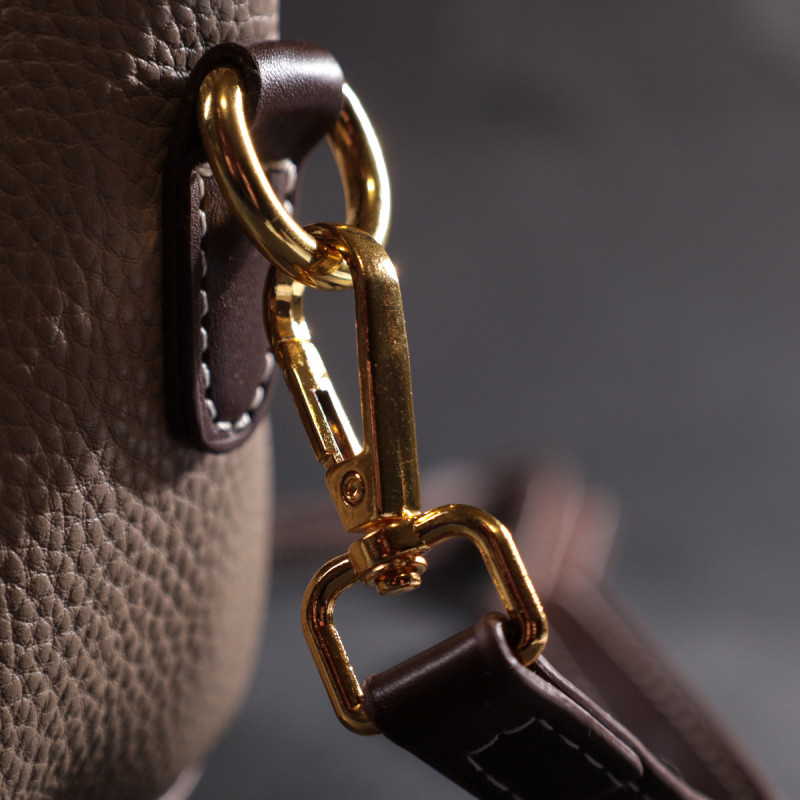 Стильная женская компактная сумка из натуральной кожи Vintage Бежевая