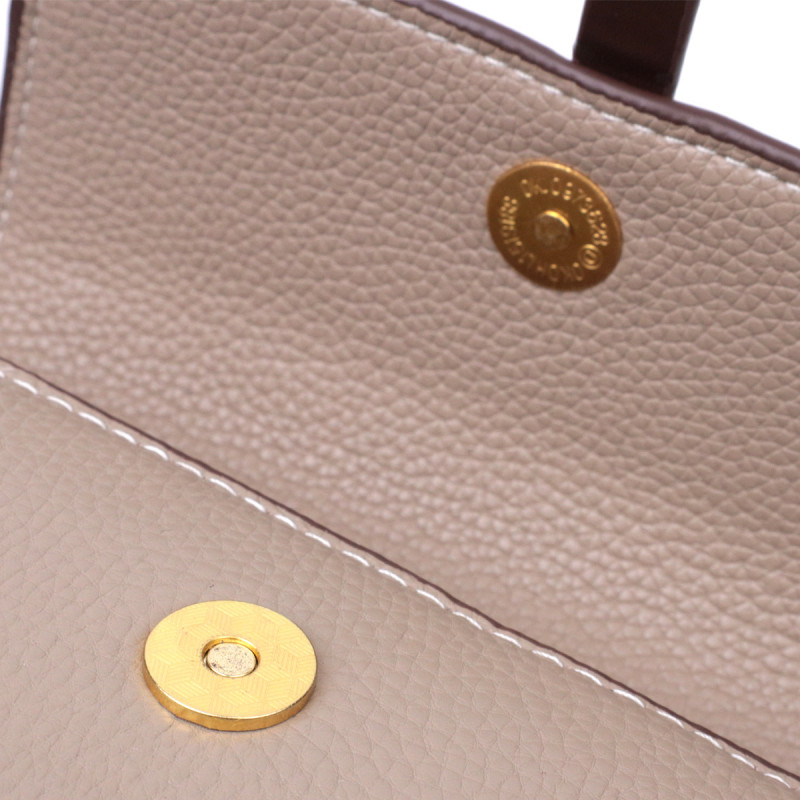 Стильная женская компактная сумка из натуральной кожи Vintage Бежевая