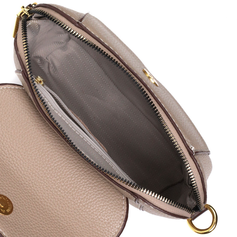 Стильная женская компактная сумка из натуральной кожи Vintage Бежевая