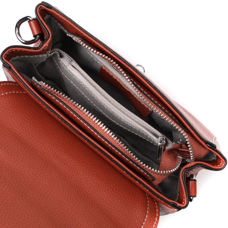 Сумка из натуральной кожи с интересной защелкой Vintage Коричневая