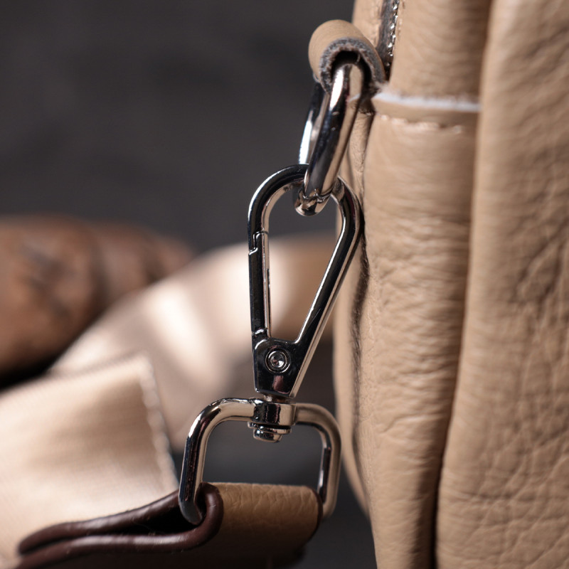 Сумка для женщин из натуральной мягкой кожи Vintage Бежевая