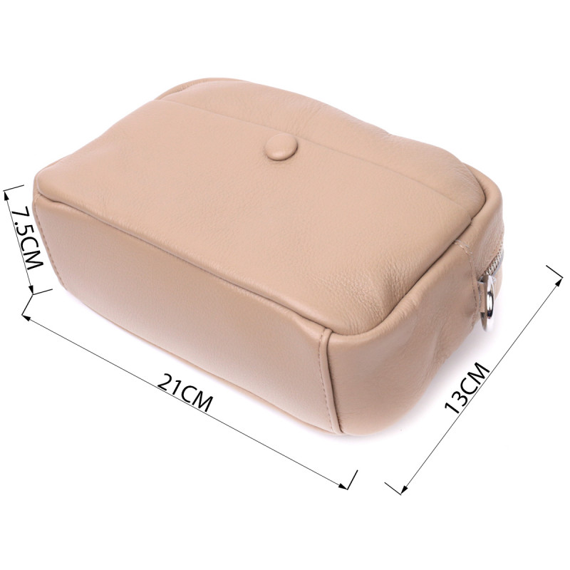 Сумка для женщин из натуральной мягкой кожи Vintage Бежевая