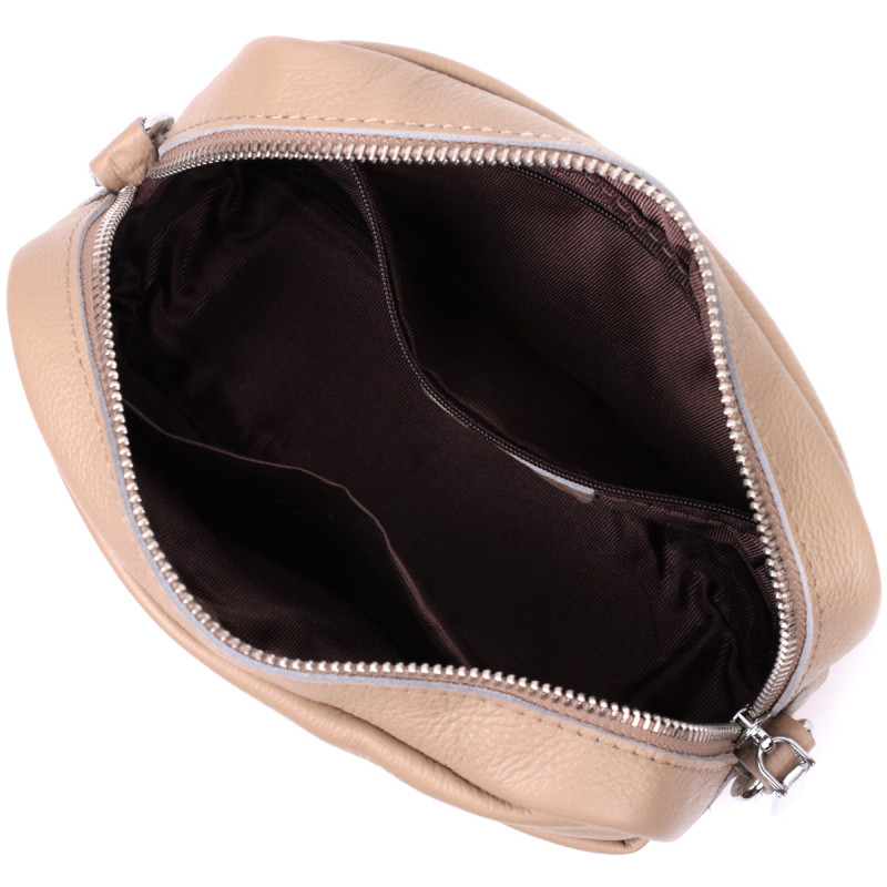 Сумка для женщин из натуральной мягкой кожи Vintage Бежевая