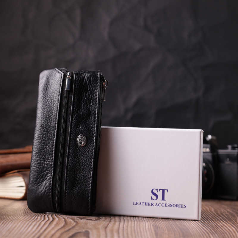Универсальная ключница из натуральной кожи ST Leather Черный
