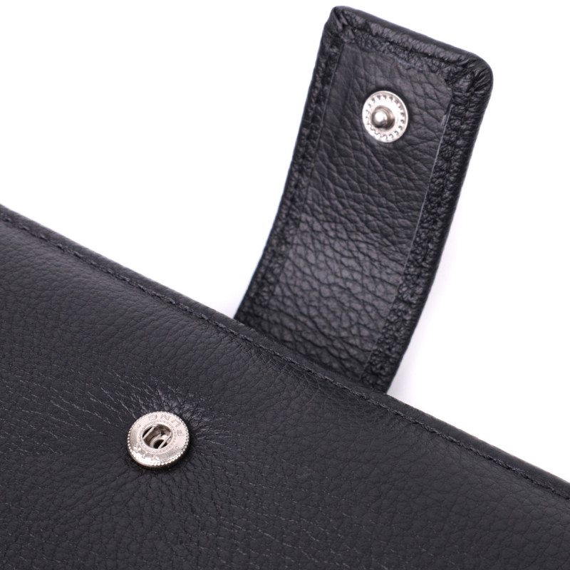 Жіночий шкіряний гаманець для карток купюр та монет ST Leather Чорний
