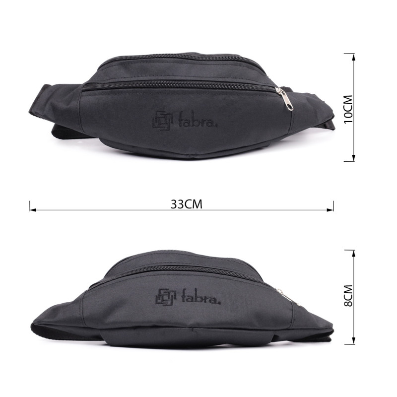Текстильная поясная сумка для города поездок и повседневного использования FABRA Черная
