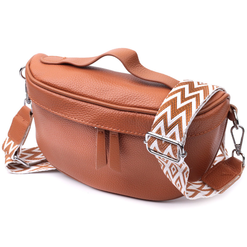 Стильная женская сумка через плечо в классическом цвете из натуральной кожи Vintage Рыжая