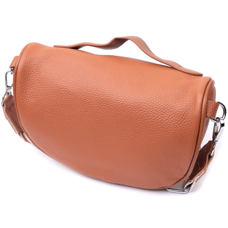 Стильная женская сумка через плечо в классическом цвете из натуральной кожи Vintage Рыжая