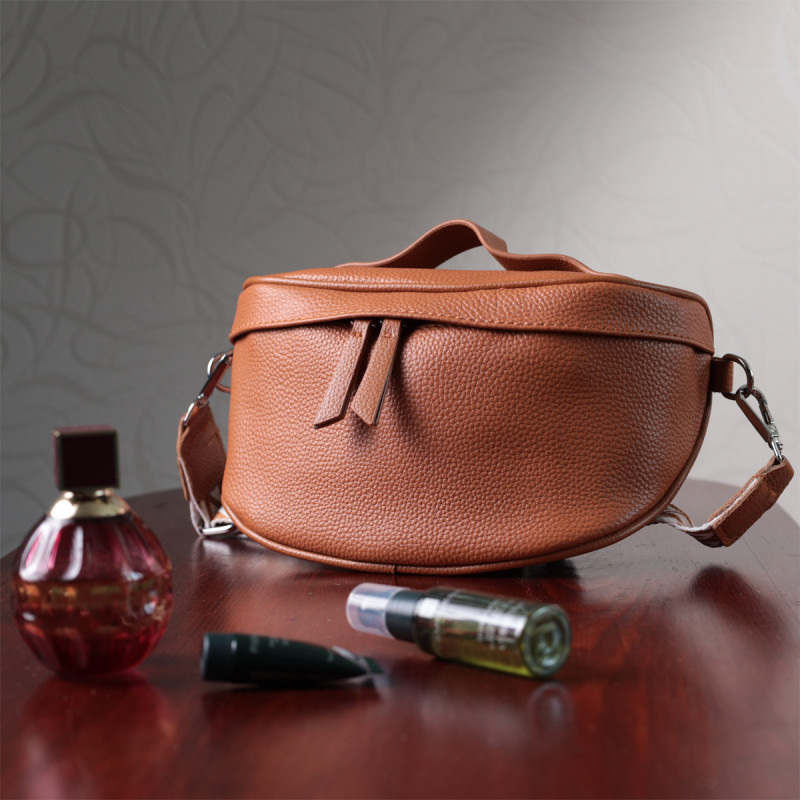 Стильная женская сумка через плечо в классическом цвете из натуральной кожи Vintage Рыжая