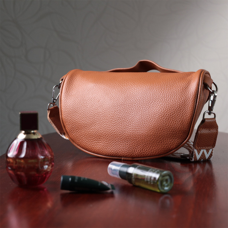 Стильная женская сумка через плечо в классическом цвете из натуральной кожи Vintage Рыжая