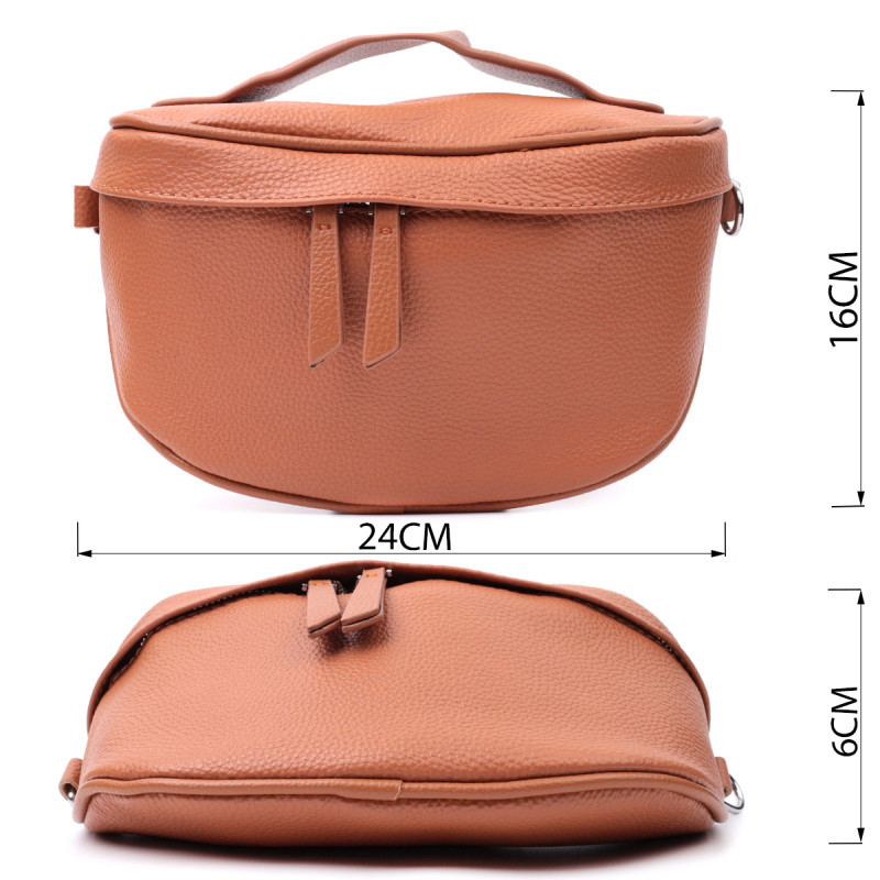 Стильная женская сумка через плечо в классическом цвете из натуральной кожи Vintage Рыжая