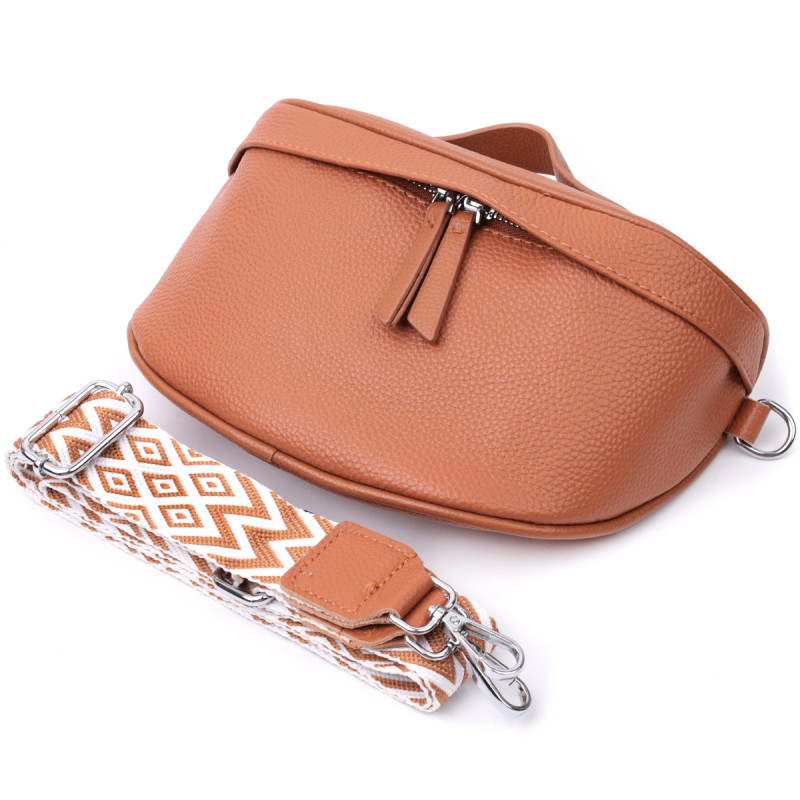 Стильная женская сумка через плечо в классическом цвете из натуральной кожи Vintage Рыжая