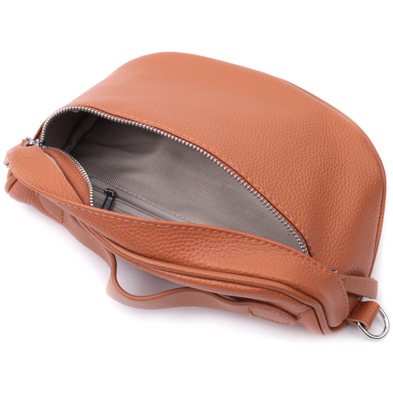 Стильная женская сумка через плечо в классическом цвете из натуральной кожи Vintage Рыжая