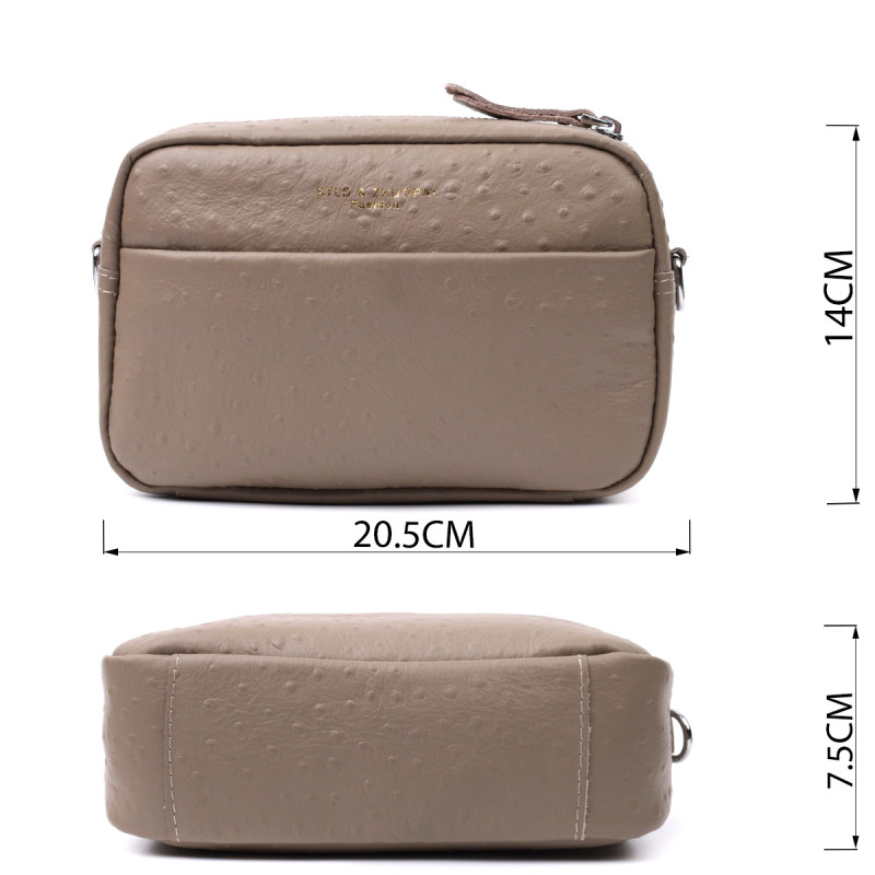 Стильная сумка для женщин из фактурной натуральной кожи Vintage Бежевая