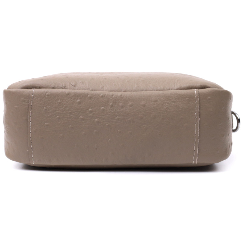 Стильная сумка для женщин из фактурной натуральной кожи Vintage Бежевая