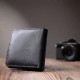 Компактный женский кошелек с карманом для монет из натуральной кожи ST Leather Черный