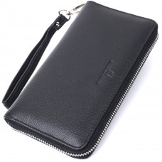 Красивый клатч унисекс на одно отделение из натуральной кожи ST Leather Черный