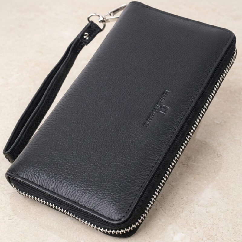 Красивий клатч унісекс на одне відділення з натуральної шкіри ST Leather Чорний
