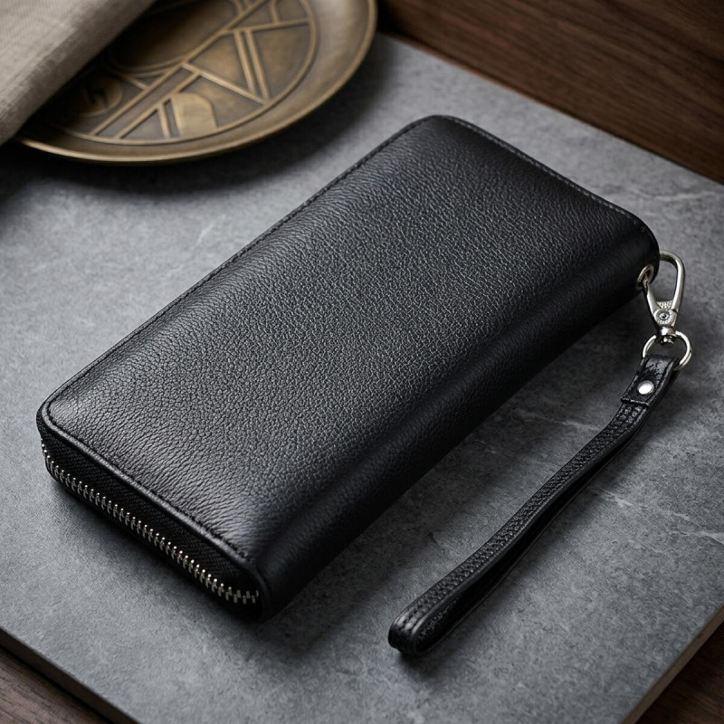 Красивий клатч унісекс на одне відділення з натуральної шкіри ST Leather Чорний