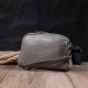 Женская небольшая сумка на два отделения из натуральной кожи Vintage Серый