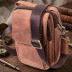 Компактна шкіряна сумка для чоловіків Vintage Коричнева