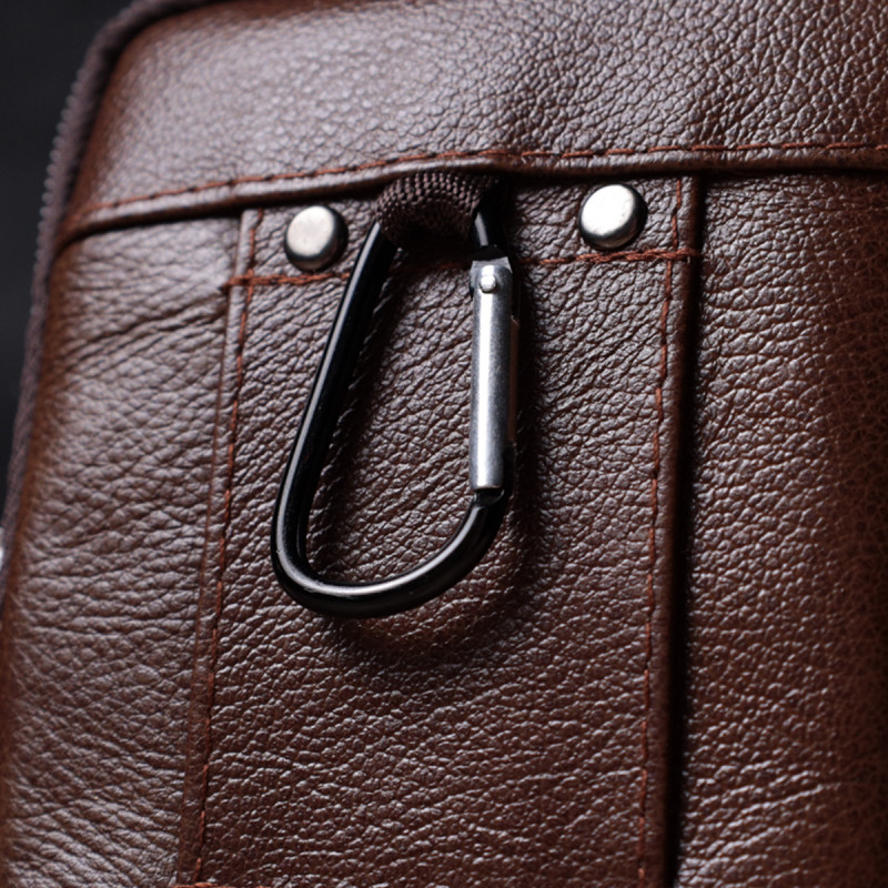 Сумка для мужчин на два отделения из натуральной кожи Vintage Коричневый