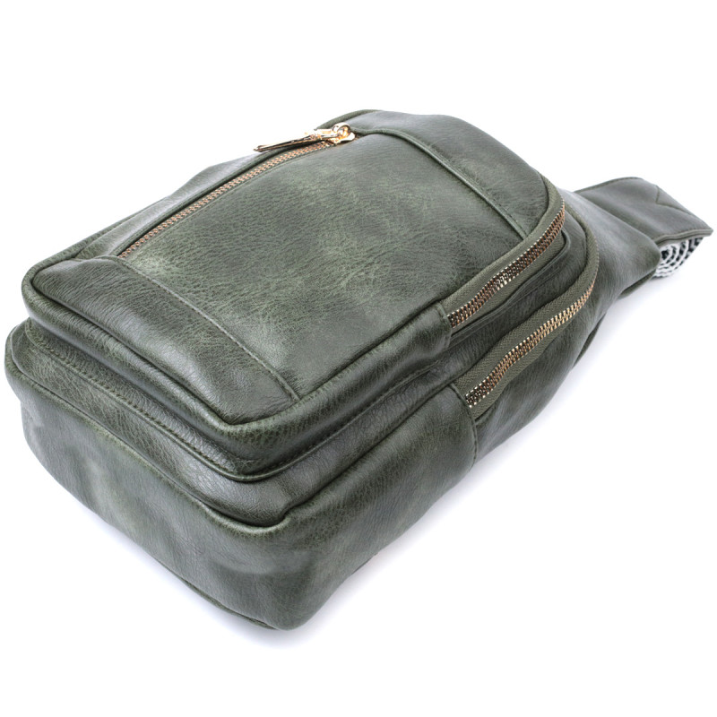 Стильная слинг сумка для женщин из экокожи Vintage Зеленый