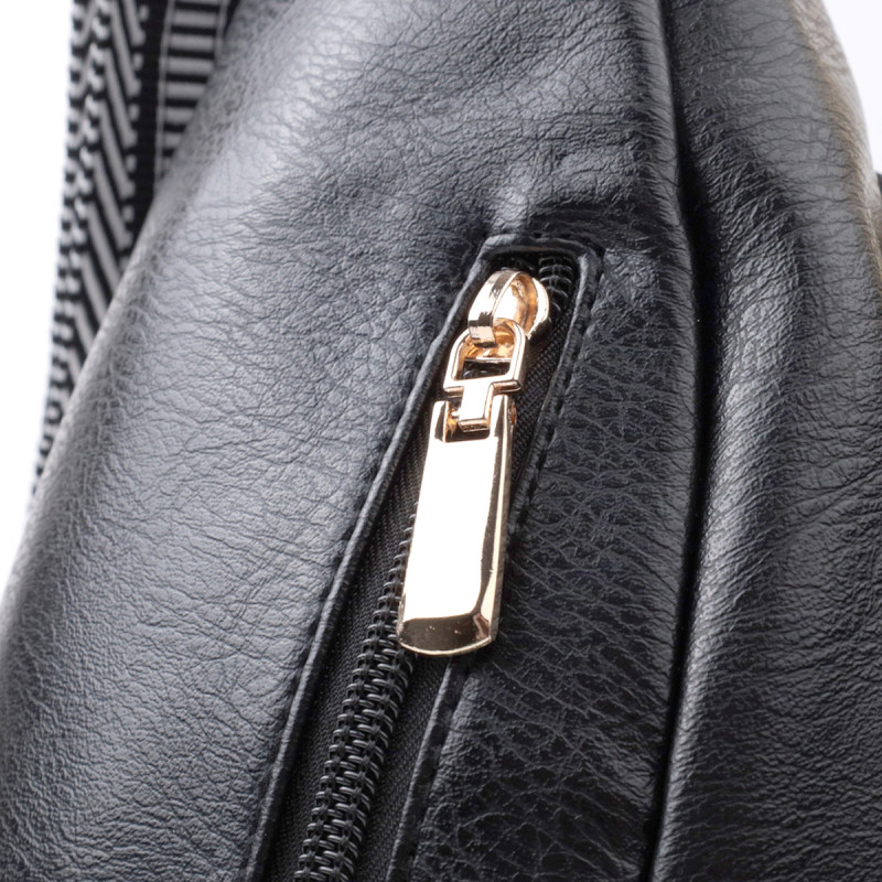 Практична слінг сумка для жінок з екошкіри Vintage Чорний