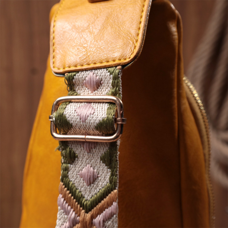 Яркая женская слинг сумка через плечо из экокожи Vintage Желтый