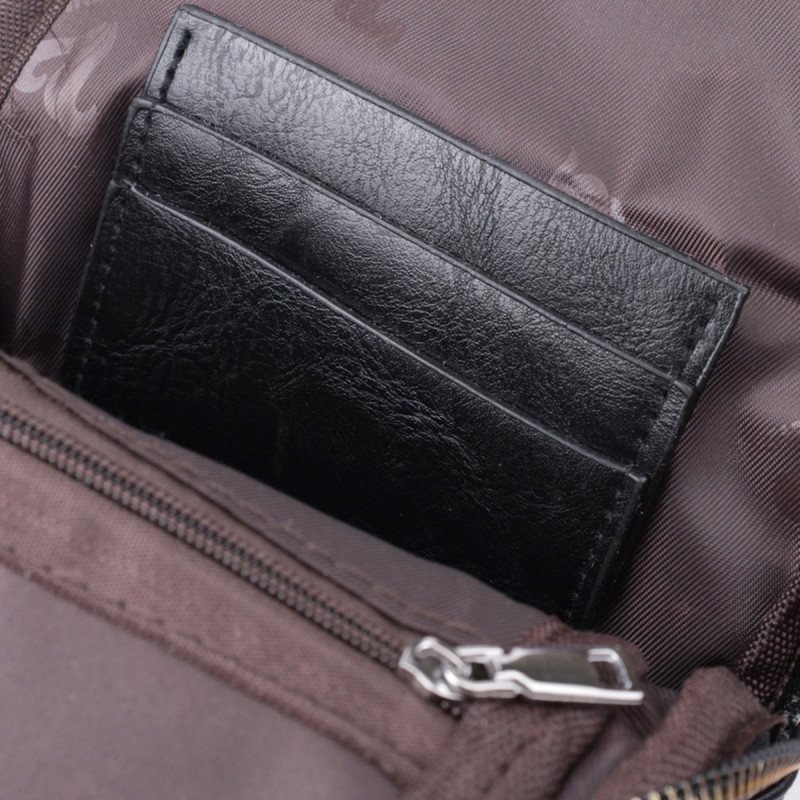 Практична жіноча слінг сумка через плече з екошкіри Vintage Чорний