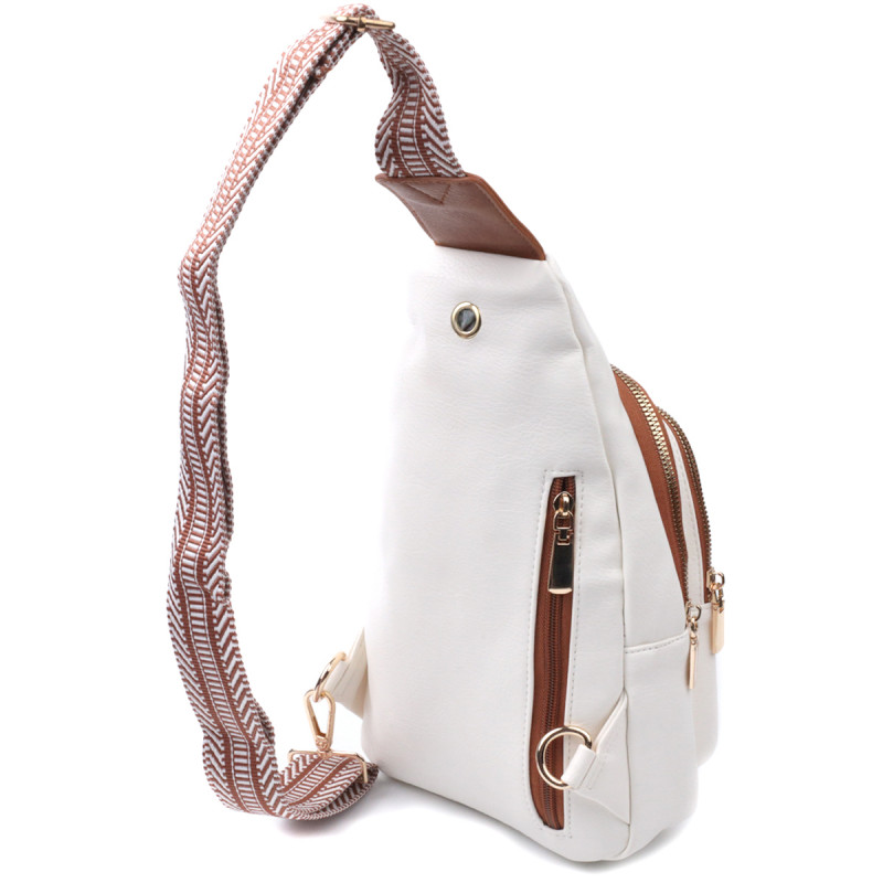 Стильная женская сумка с одной лямкой через плечо из экокожи Vintage Белый
