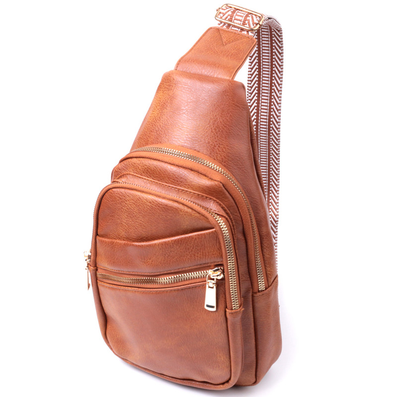 Практична жіноча сумка з однією лямкою через плече з екошкіри Vintage Рудий