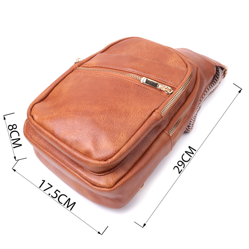 Практична жіноча сумка з однією лямкою через плече з екошкіри Vintage Рудий