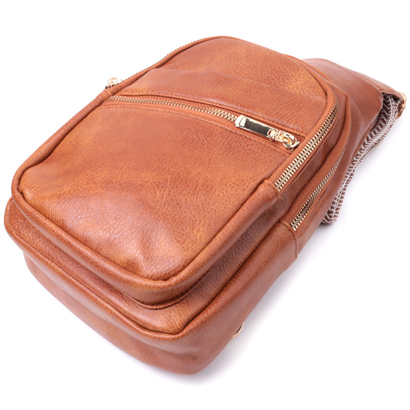 Практична жіноча сумка з однією лямкою через плече з екошкіри Vintage Рудий