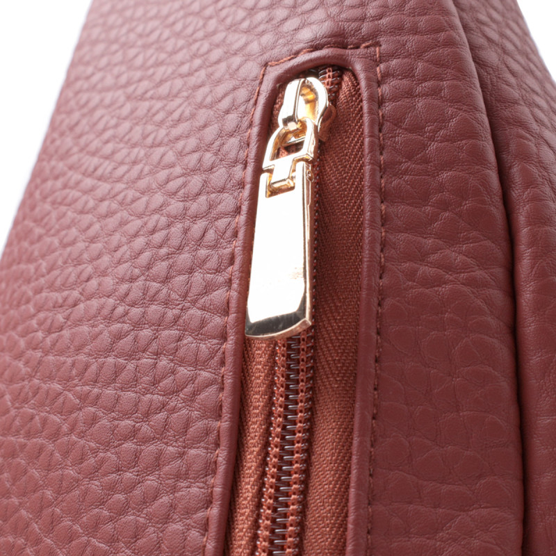 Стильная женская сумка с одной лямкой через плечо из крупнозернистой экокожи Vintage Бордовый