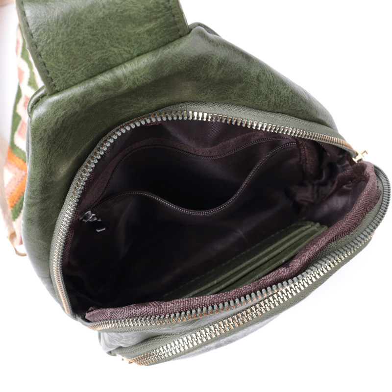 Сумка компактного размера с одной лямкой через плечо из гладкой экокожи Vintage Зеленый