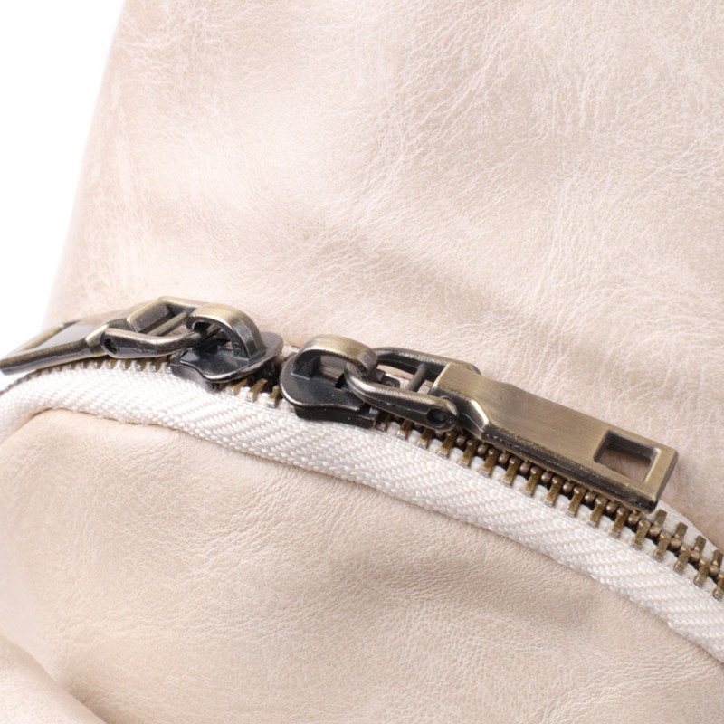 Стильная женская сумка из экокожи с акцентом на текстильную лямку Vintage Белый