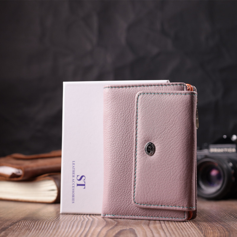 Модний гаманець для жінок з натуральної шкіри ST Leather Бежевий