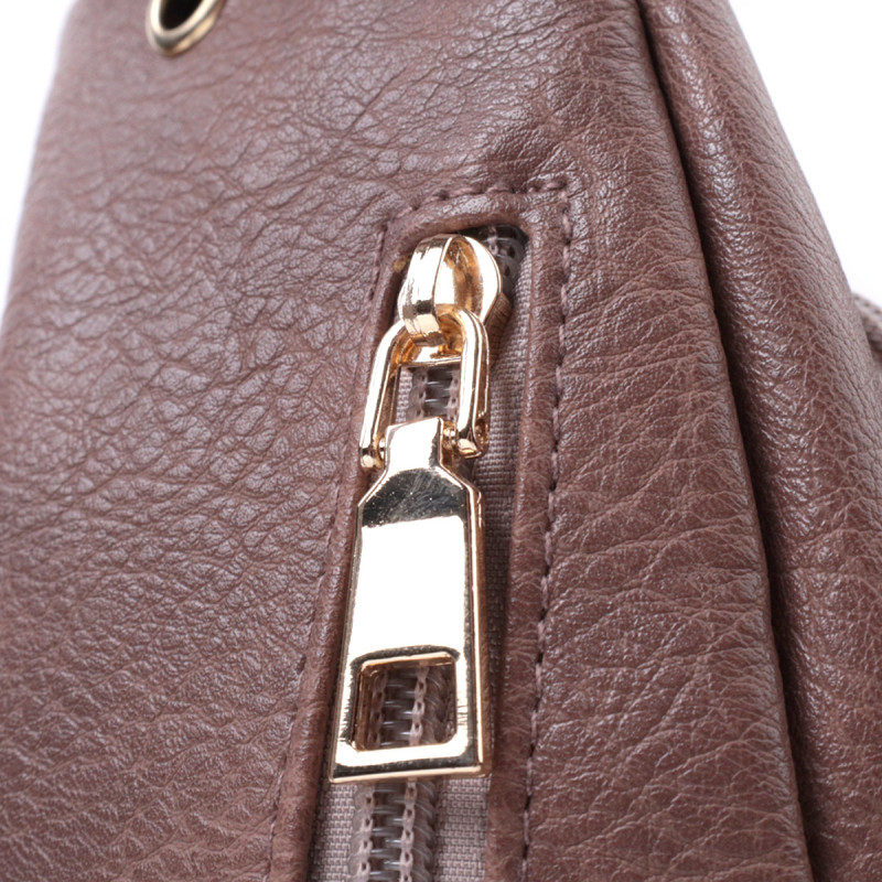 Стильная женская сумка через плечо с отверстием для наушников из экокожи Vintage Коричневый