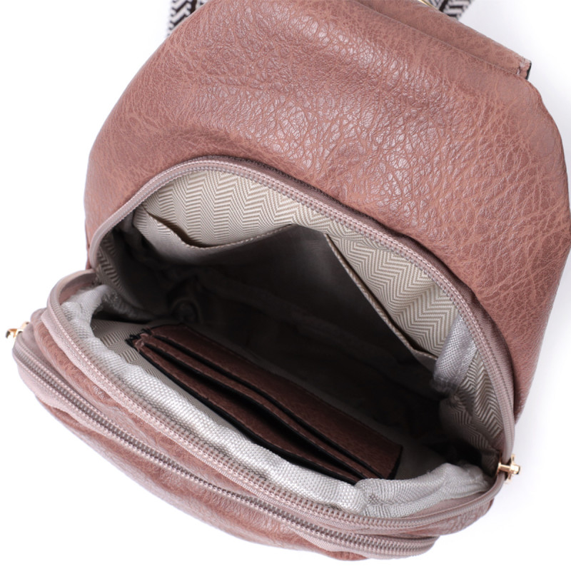 Стильная женская сумка через плечо с отверстием для наушников из экокожи Vintage Коричневый