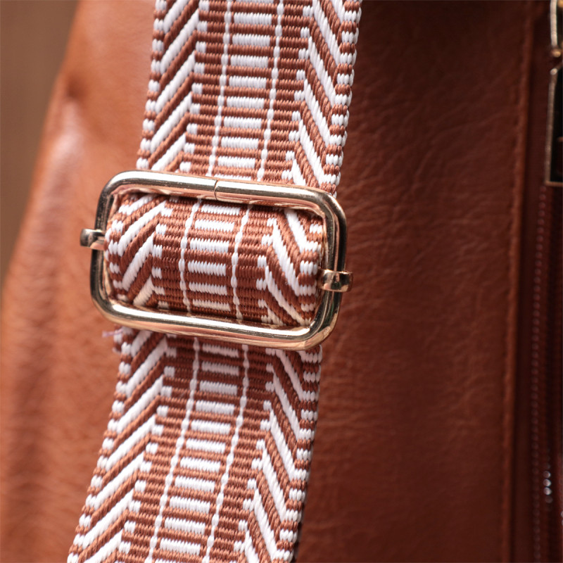 Практичная женская сумка через плечо с отверстием для наушников из экокожи Vintage Рыжий