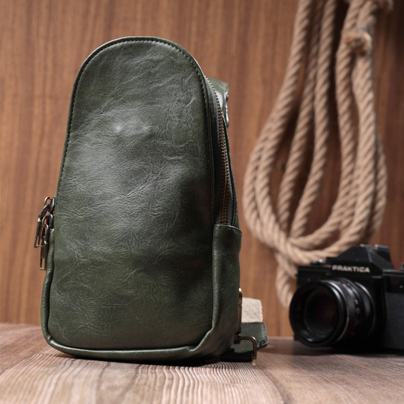 Красива сумка через плече в модному кольорі з екошкіри Vintage Зелений