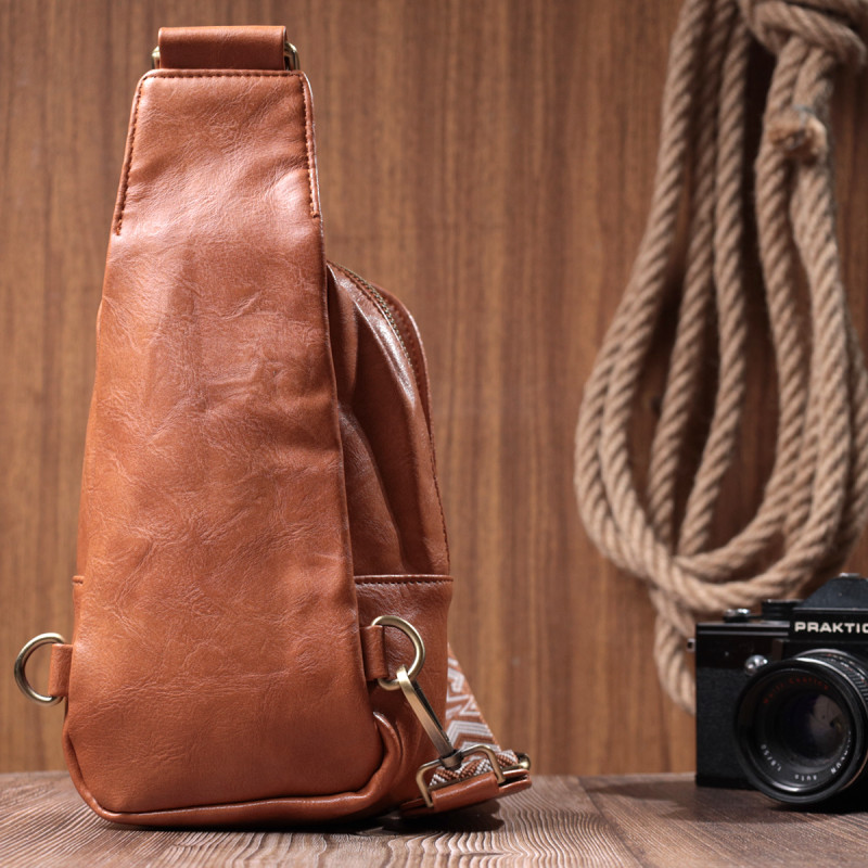 Интересная сумка через плечо в модном цвете из экокожи Vintage Рыжий