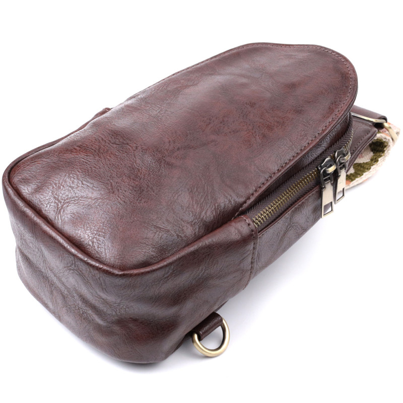 Удобная сумка через плечо в модном цвете из экокожи Vintage Коричневый
