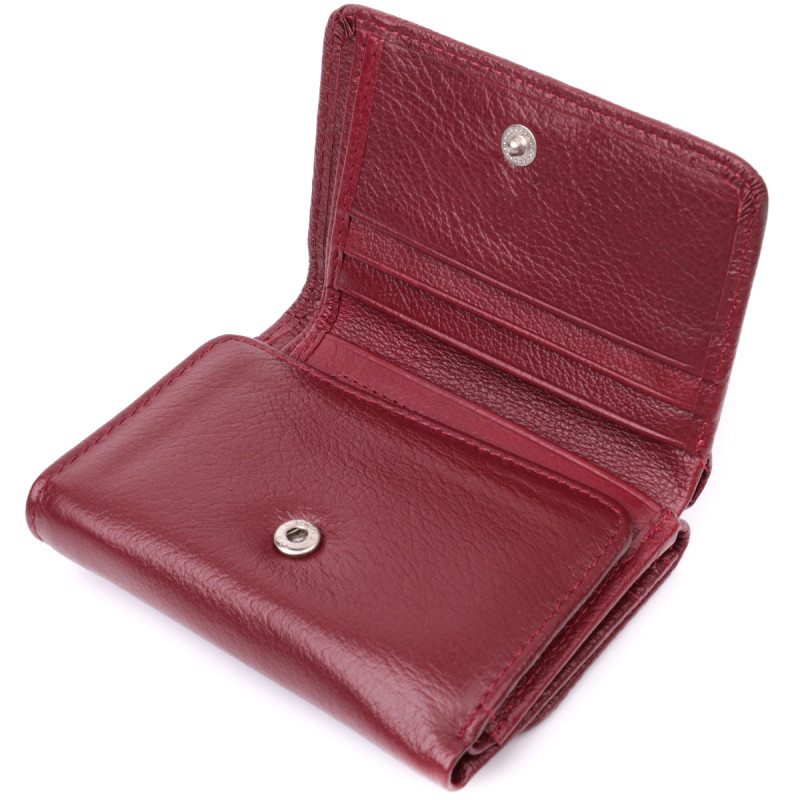 Кожаный интересный кошелек для женщин ST Leather Бордовый