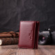 Кожаный интересный кошелек для женщин ST Leather Бордовый