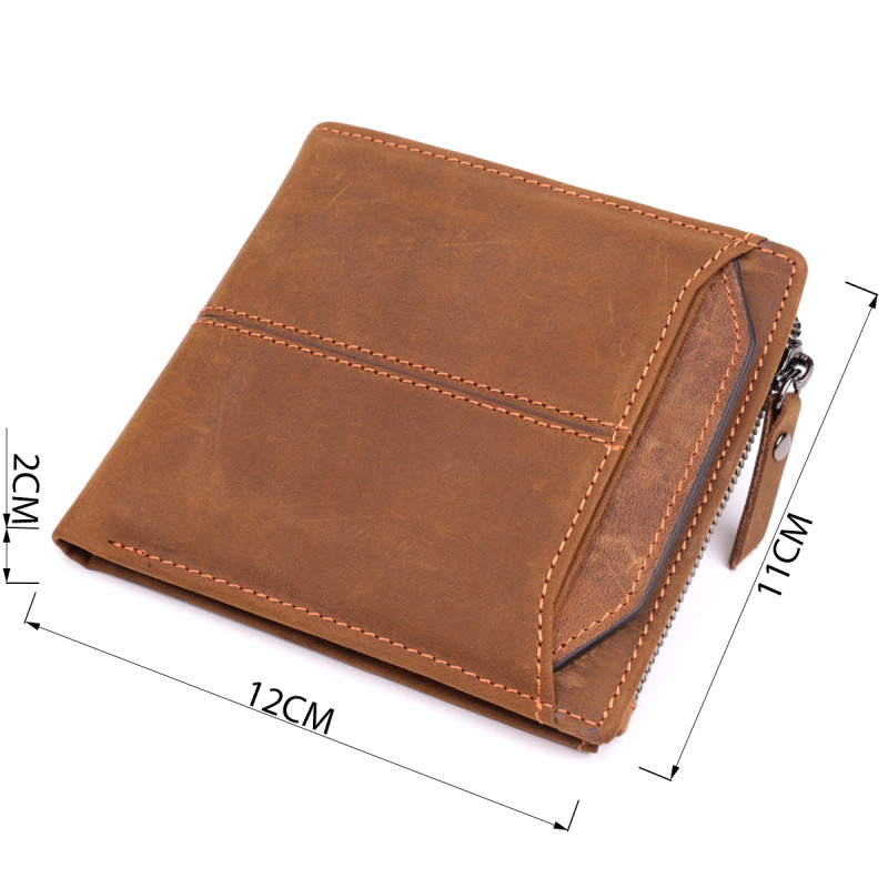 Чоловічий шкіряний гаманець для карток купюр та монет Vintage Коричневий