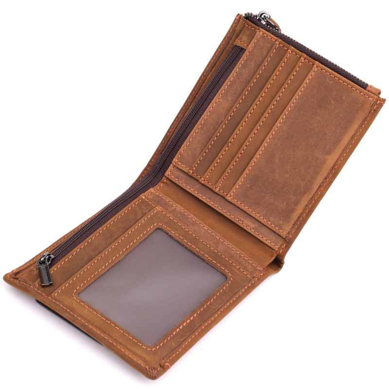 Практичный кошелек для мужчин из натуральной кожи Vintage Коричневый