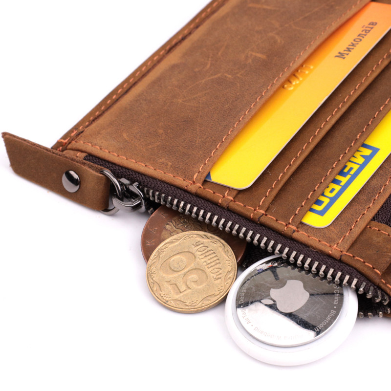 Практичный кошелек для мужчин из натуральной кожи Vintage Коричневый