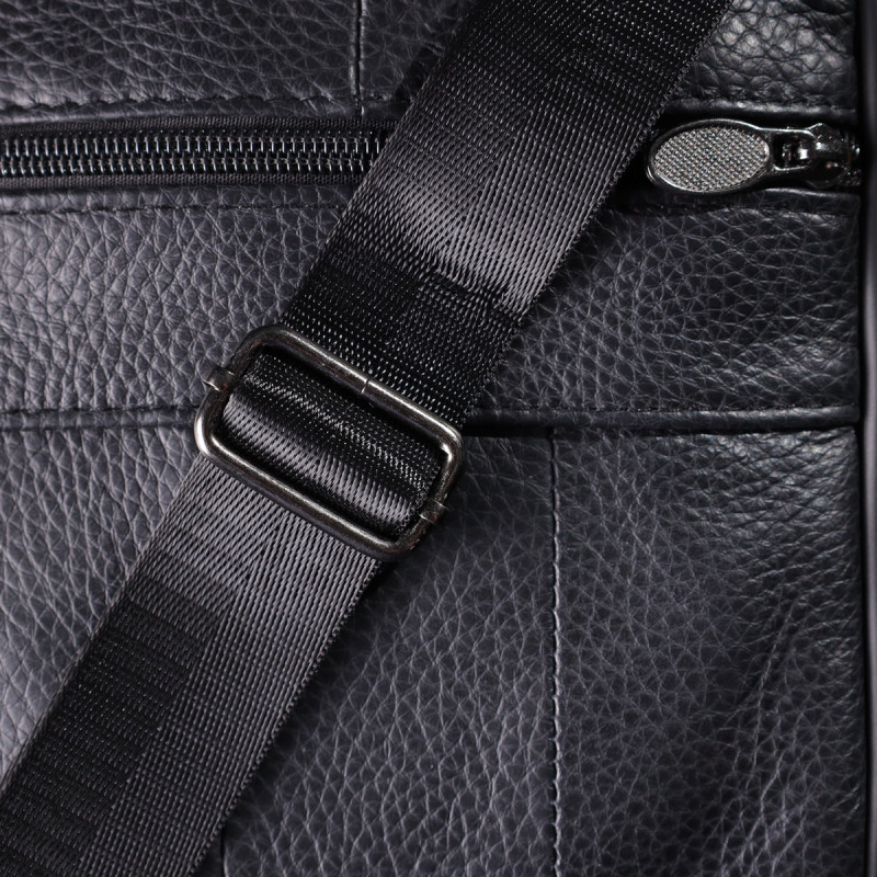 Практична вертикальна сумка з ручкою для чоловіків з натуральної шкіри Vintage Чорний